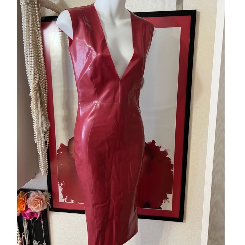 House of CB latex dress electric rose worn once for a Photoshoot